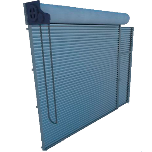 Cortina con mecanismo de rollo tapado + puerta pase